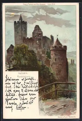 Lithographie Rudelsburg, Gesamtansicht