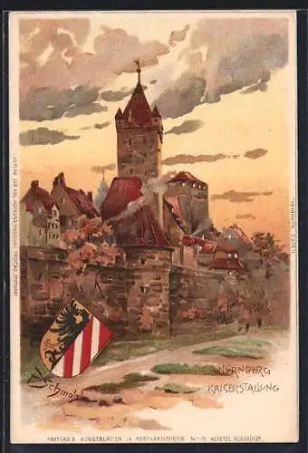 Künstler-Lithographie P. Schmohl: Nürnberg, Kaiserstallung