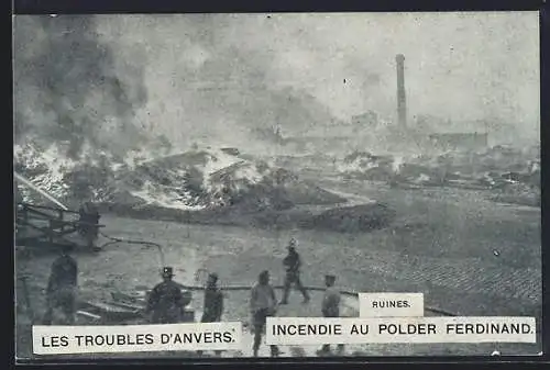 AK Anvers, Incendie au Polder Ferdinand, Ruines