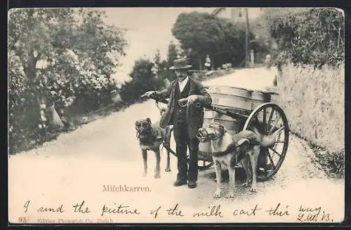 AK Milchkarren, Mann mit Hundegespann