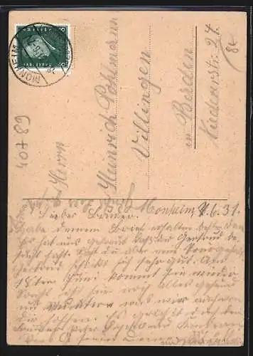 AK Monheim / Rhein, Partie am Schelmenturm