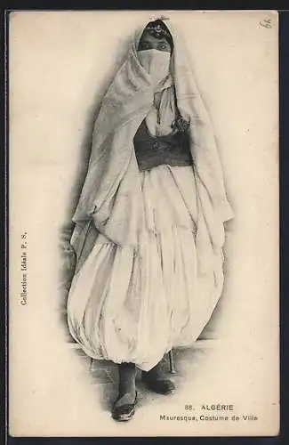 AK Algérie, Mauresque, Costume de Ville, arabische Volkstypen