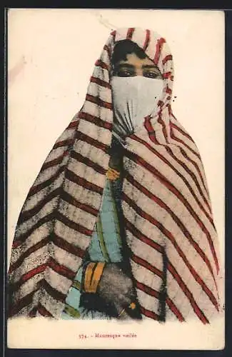 AK Mauresque voilée, arabische Volkstypen