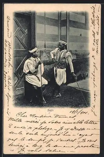 AK Sais, Zwei Araber in traditioneller Kleidung, arabische Volkstypen