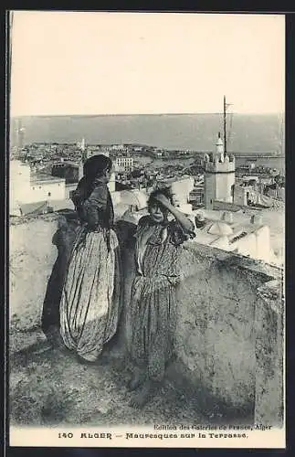 AK Alger, Mauresque sur la Terrasse, arabische Volkstypen