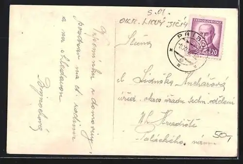 AK Stramberk, Teilansicht mit Burg