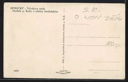 AK Horecky, Polachova osada, Frenstát p. Radh. s údolím frenstátským