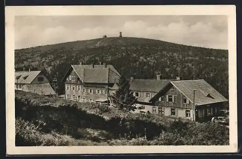 AK Altvatergebirge, Blick auf Schäferei, Jeseniky-Ovcárna