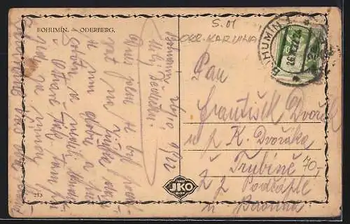 AK Oderberg, Strassenpartie mit Strassenbahn