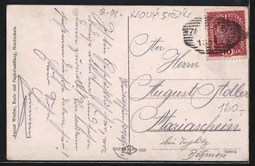 AK Neutitschein, Stadtplatz mit Denkmal