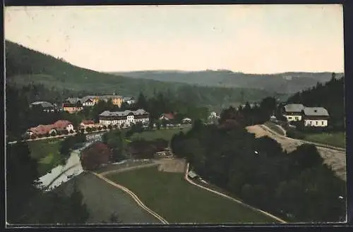 AK Bad Johannisbrunn, Panorama mit Strassenpartie
