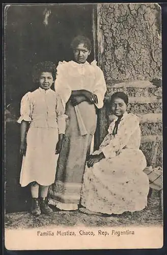 AK Gran Chaco, Portrait der Familie Mestiza