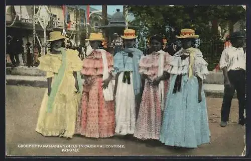 AK Panama, Group of Panamanian Girls in Carnival Costume
