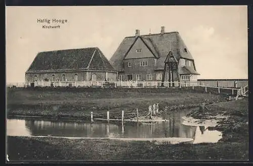 AK Hooge, Blick auf die Kirchwarf