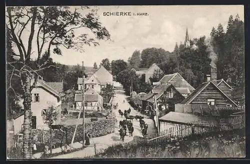 AK Schierke im Harz, Teilansicht aus der Vogelschau