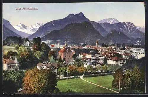 AK Bad Reichenhall, Teilansicht mit Bergen