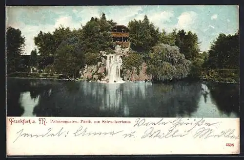 AK Frankfurt-Westend, Palmengarten, Partie am Schweizerhaus