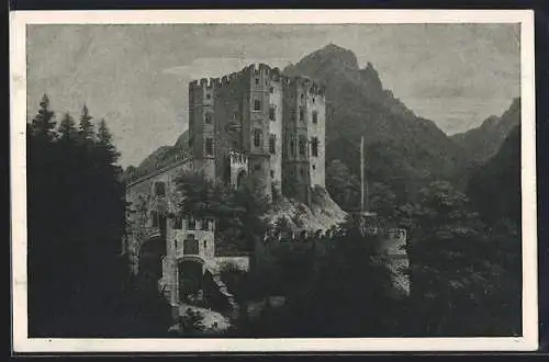 Künstler-AK Hohenschwangau, Königliches Schloss