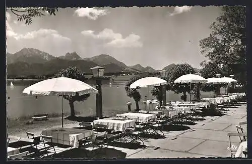 AK Hopfen am See /Füssen, Blick vom Kurheim Dr. Trumpp