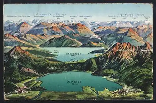 AK Walchensee, Gesamtansicht mit Umgebung