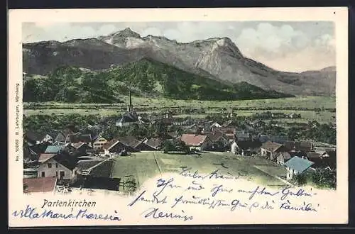 AK Partenkirchen, Teilansicht mit Kirche