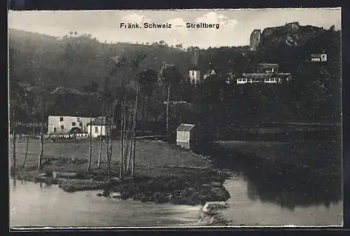 AK Streitberg /Fränk. Schweiz, Uferpartie mit Wassermühle