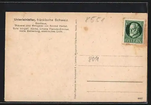 AK Unterleinleiter /Fränk. Schweiz, Teilansicht mit Kirche