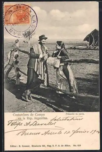 AK Argentina, Costumbres de Campo, Pelando la pava