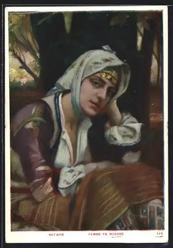 Künstler-AK Femme de Mégare, griechische Frau in Tracht