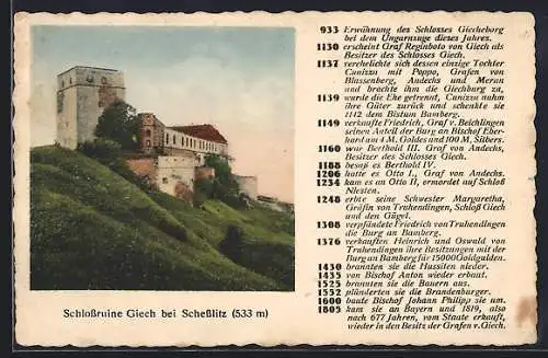 AK Schesslitz, Sicht auf die Schlossruine Giech