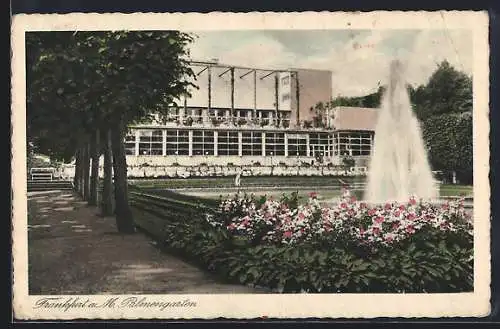AK Frankfurt-Westend, Fontäne im Palmengarten