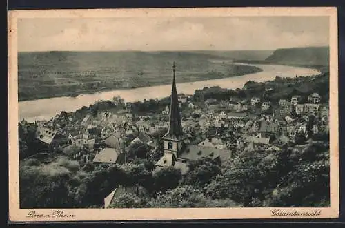 AK Linz a. Rhein, Gesamtansicht mit Rhein aus der Vogelschau