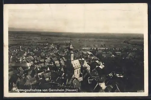 AK Gernsheim /Hessen, Totalansicht, Fliegeraufnahme