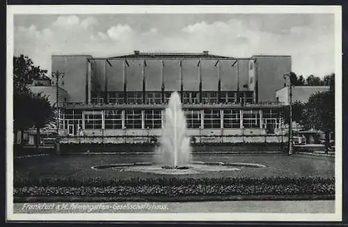 AK Frankfurt-Westend, Palmengarten-Gesellschaft mit Springbrunnen