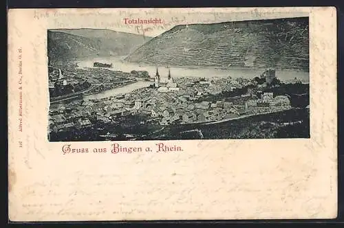 AK Bingen a. Rh., Totalansicht aus der Vogelschau