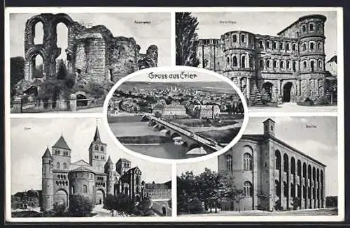 AK Trier, Porta Nigra, Dom, Kaiserpalast, Basilika