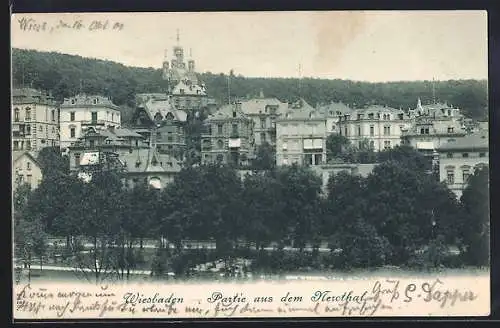 AK Wiesbaden, Partie aus dem Nerothal