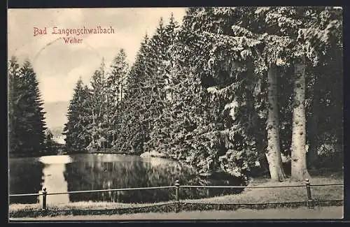 AK Bad Langenschwalbach, Partie am Weiher