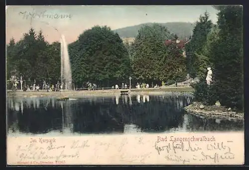AK Bad Langenschwalbach, Seepartie im Kurpark