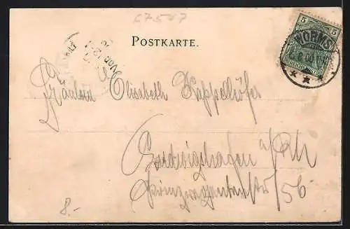 AK Worms a. Rh., Strassenpartie am Dom