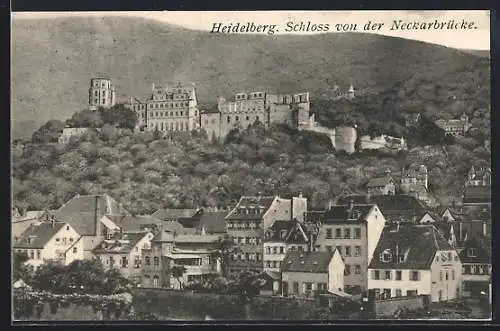 AK Heidelberg, Schloss von der Neckarbrücke