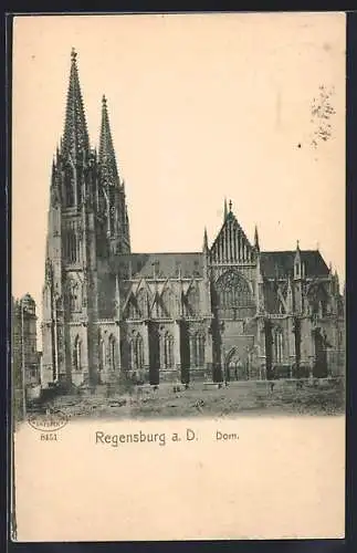 AK Regensburg a. D., Seitenansicht vom Dom