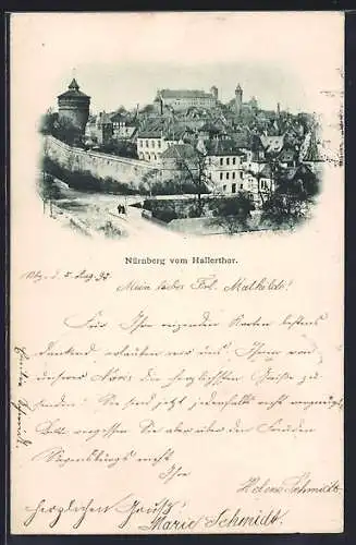 AK Nürnberg, vom Hallerthor gesehen