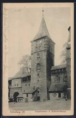 AK Nürnberg, Tiergärtnertor 2. mit Turm