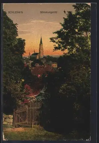 AK Schleswig, Teilansicht mit Blick auf die Kirche