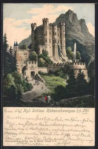 AK Kgl. Schloss Hohnschwangau am Berg
