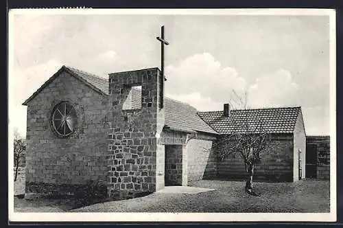 AK Niederdorfelden / Kreis Hanau, Blick zur Kath. Marienkirche