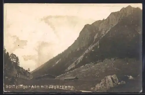 AK Schliersee, Spitzinger Alm mit Blick zum Jägerkamp