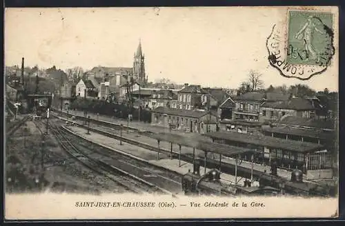AK Saint-Just-en-Chaussee /Oise, Vue Generale de la Gare
