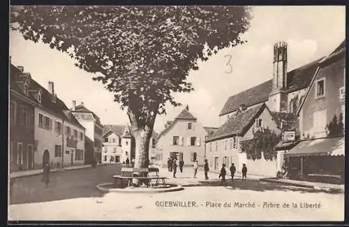 AK Guebwiller, Place du Marché, Arbe de la Liberté
